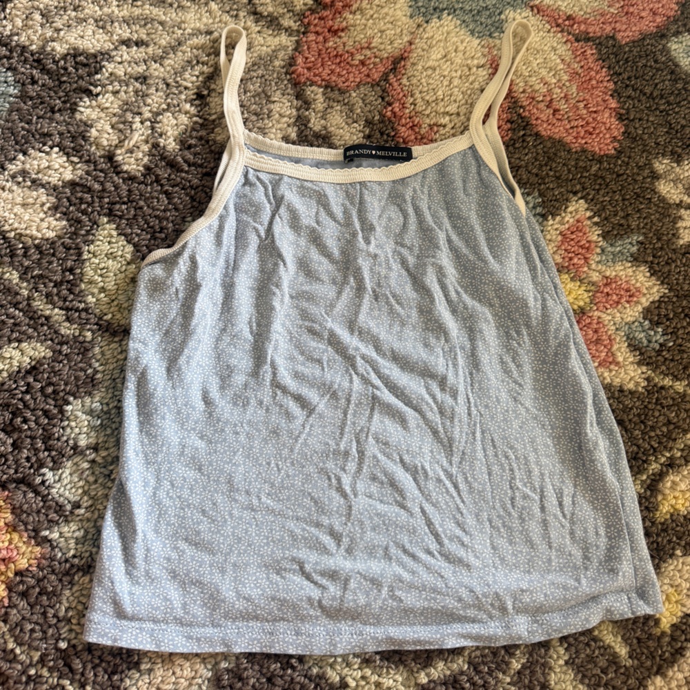 Brandy Melville Light Blue Camisole with White Trim